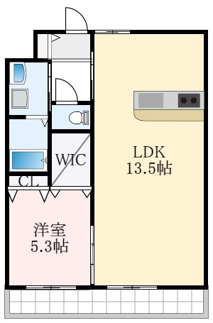 大阪狭山市狭山のマンションの間取り