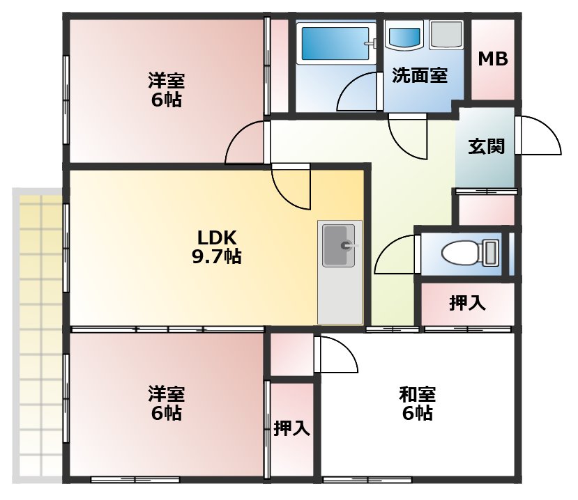 藤井寺市春日丘のマンションの間取り