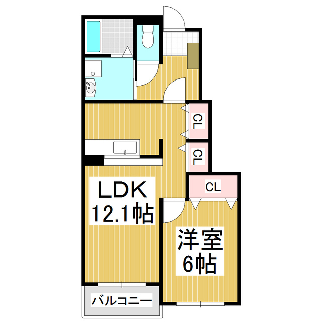 松本市波田のアパートの間取り