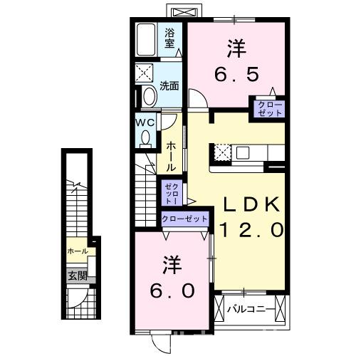 田原市福江町のアパートの間取り