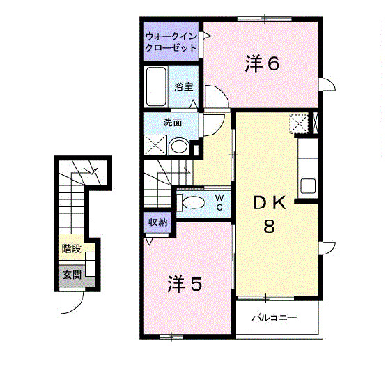 富山市八尾町井田のアパートの間取り