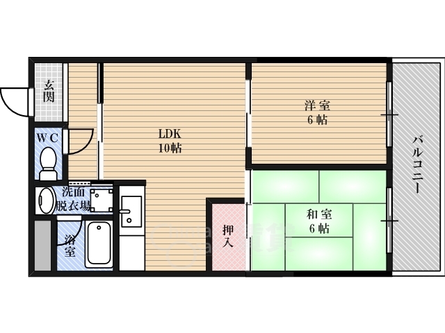 大阪市淀川区十八条のマンションの間取り