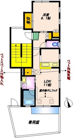 ラウレア大井町　ペット共生の間取り