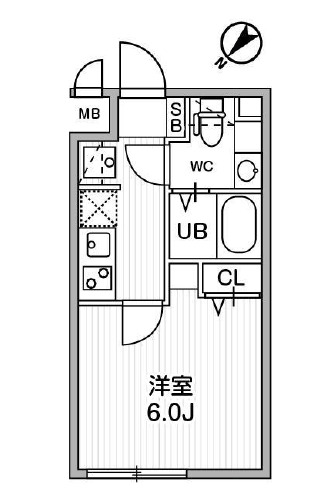 【ウェルスクエアイズム下北沢EASTの間取り】