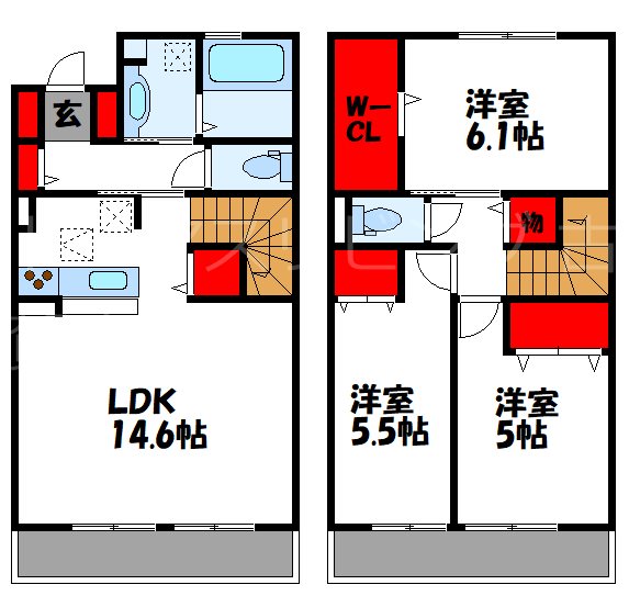 糟屋郡新宮町湊坂のアパートの間取り