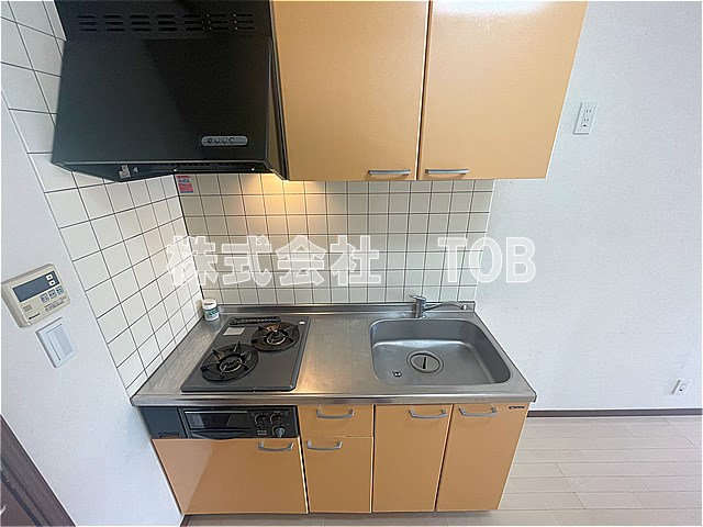 キッチン　ガス2口グリル付き※クリーニング完了前※