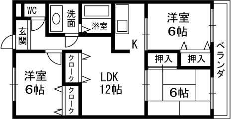 ヴィラはぎわらの間取り写真