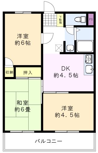 出浦コーポの間取り写真
