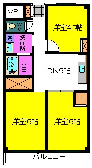 江戸川区南葛西のマンションの間取り