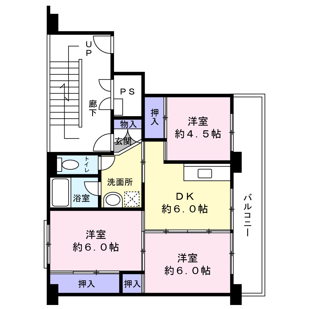 ビレッジハウス花泉西1号棟の間取り