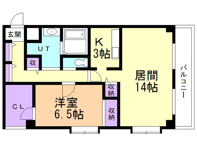 【函館市栄町のマンションの間取り】