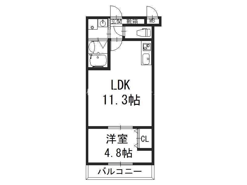 京都市西京区桂上野東町のマンションの間取り