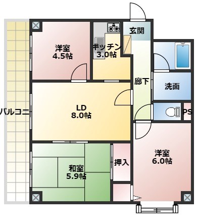 コスモ南武庫之荘の間取り