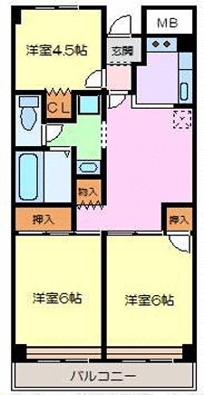 熊本県熊本市中央区上水前寺１の賃貸マンションの間取り