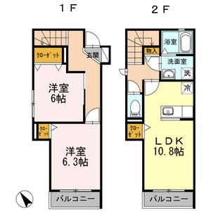 名古屋市天白区高島のアパートの間取り