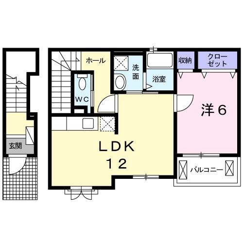 天理市櫟本町のアパートの間取り