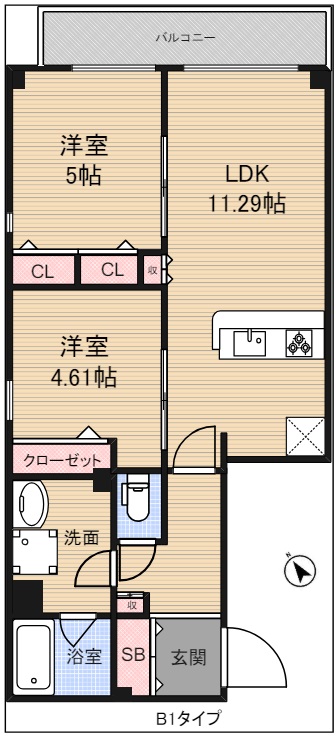 荒川区東日暮里のマンションの間取り