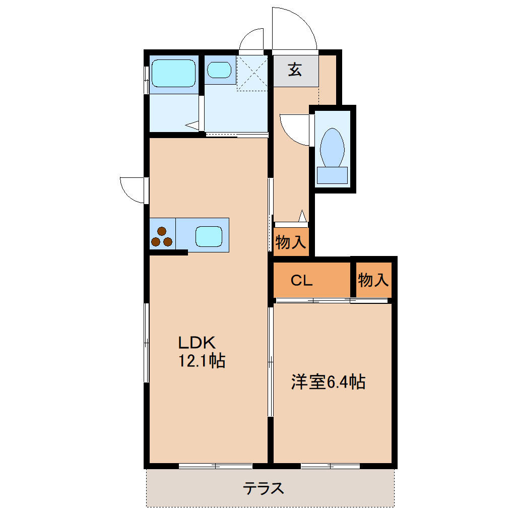 橿原市葛本町のアパートの間取り