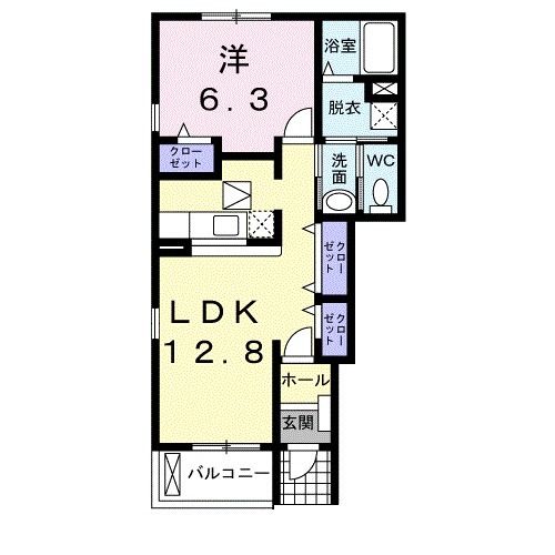 岩国市通津のアパートの間取り