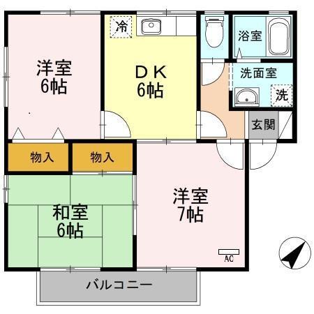 サンハイツ南手城の間取り