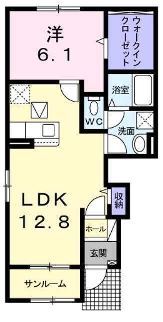 ヒルズ１.愛シティAの間取り