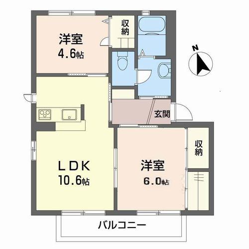 福知山市字前田のアパートの間取り