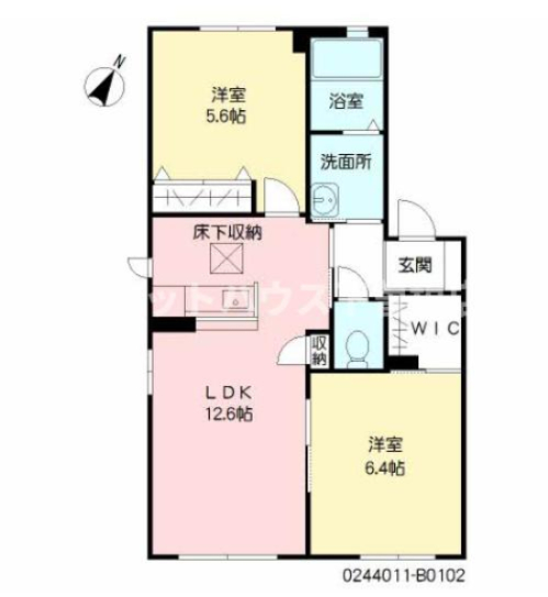 フィールドイン湯川Ｂ棟の間取り