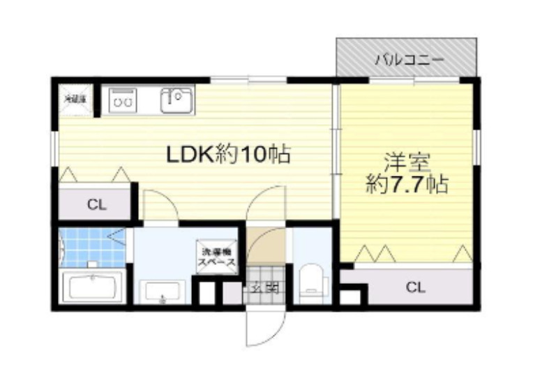 大阪市東住吉区矢田のアパートの間取り