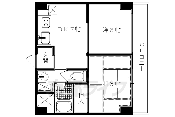 京都市上京区大宮町のマンションの間取り