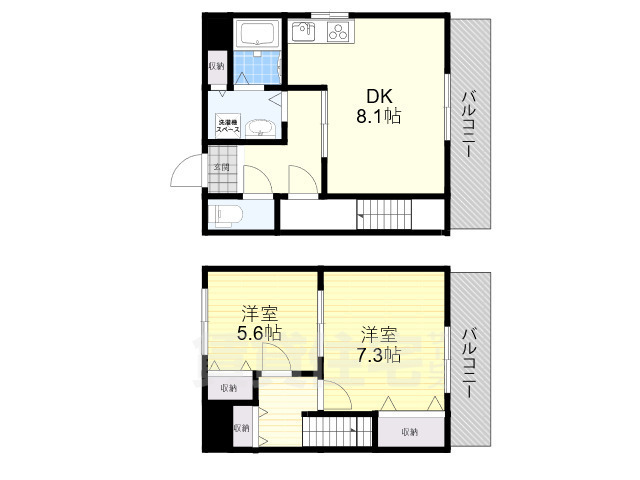 サンディグノ帝塚山の間取り