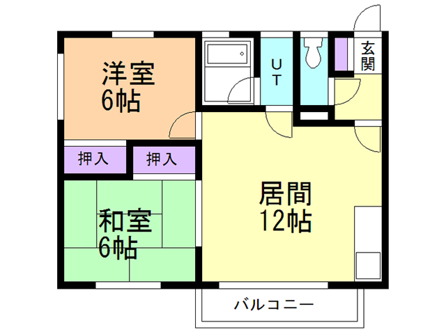 北広島市共栄町のアパートの間取り