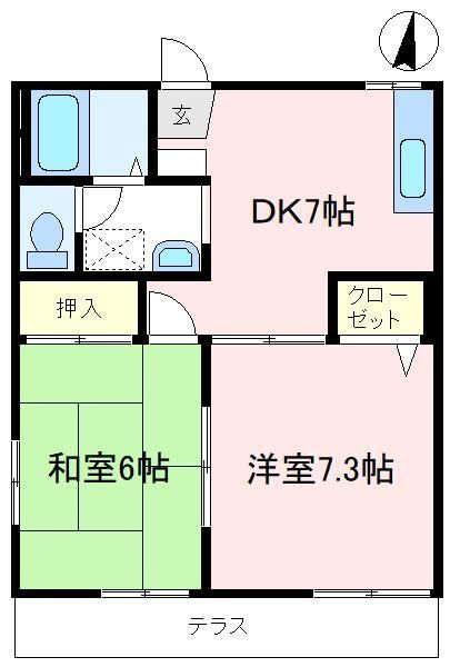 狭山市大字南入曽のアパートの間取り