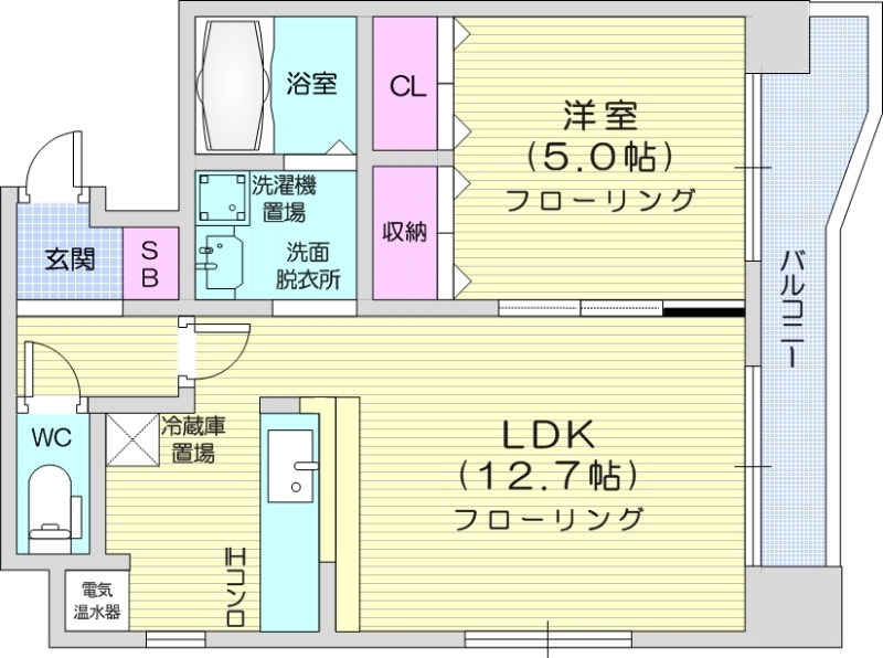 石狩郡当別町園生のマンションの間取り