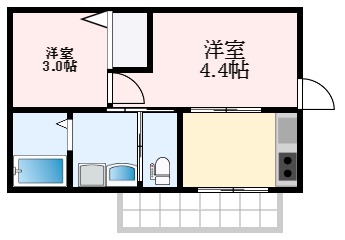 堺市東区日置荘西町のアパートの間取り