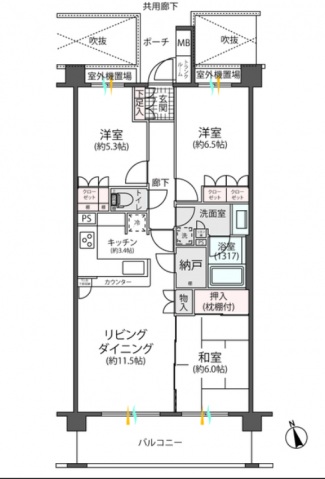 町田市能ヶ谷のマンションの間取り