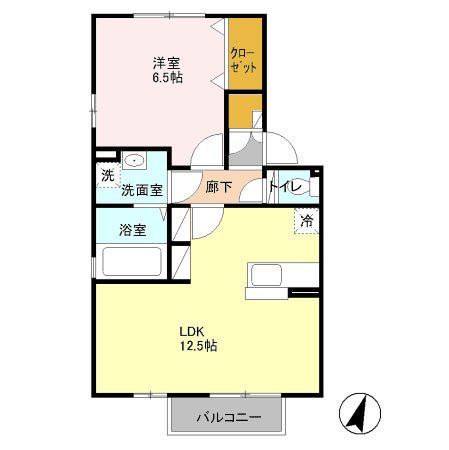 上尾市大字原市のアパートの間取り