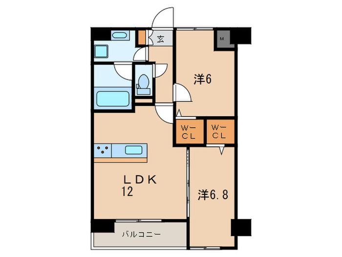 福岡県北九州市小倉北区白銀１（マンション）の賃貸物件の間取り