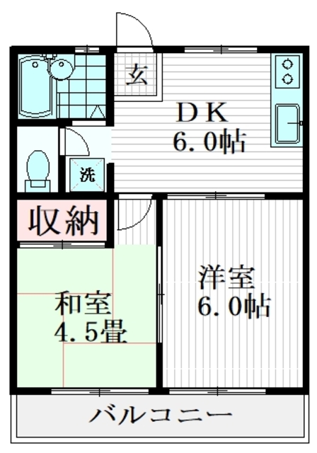 コーポ・ナケイ B棟の間取り