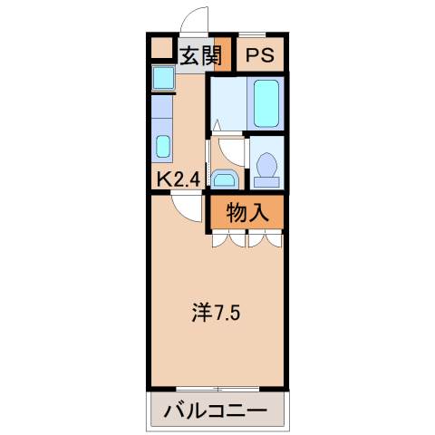 和歌山市川辺のアパートの間取り