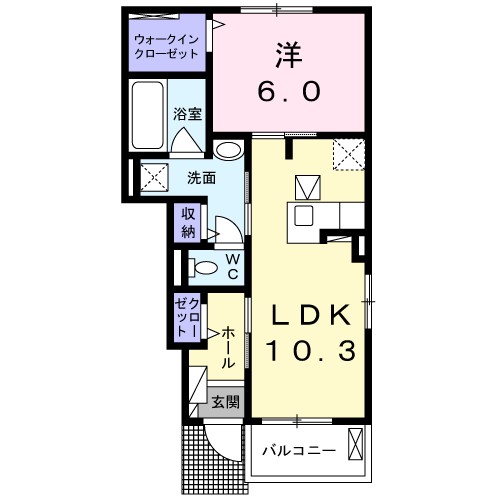 横浜市都筑区高山のアパートの間取り