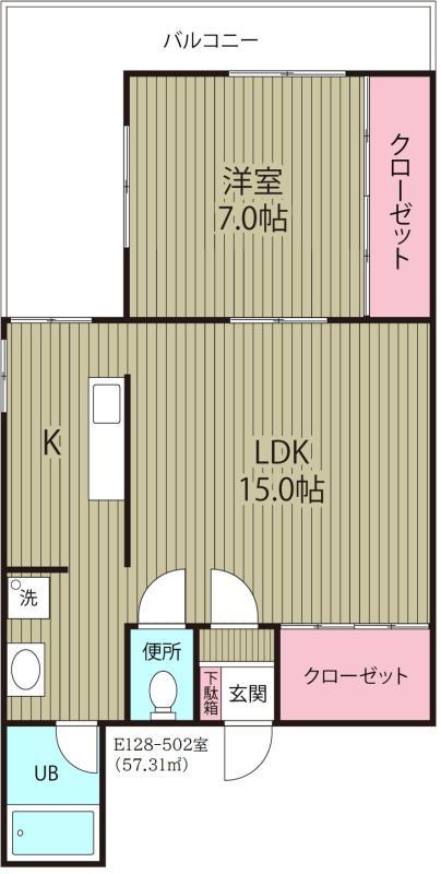 ＫＯＢ　６(E-128)の間取り