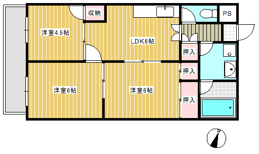 植田マンションの間取り