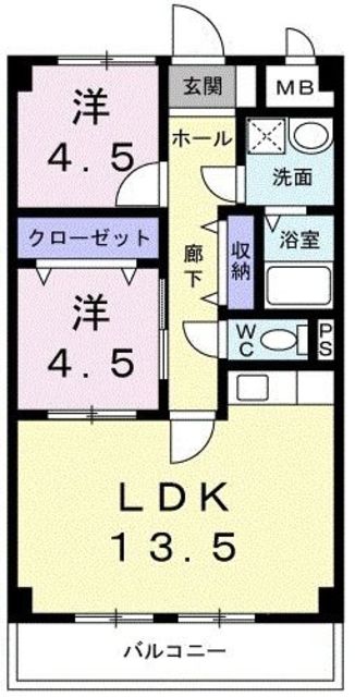 八王子市越野のマンションの間取り