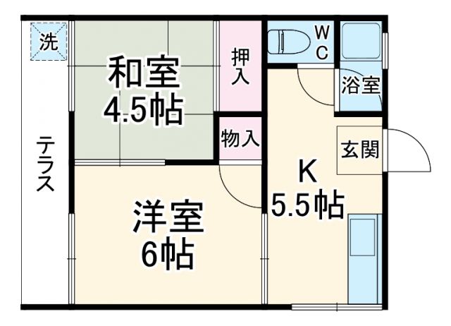 名古屋市南区観音町のアパートの間取り