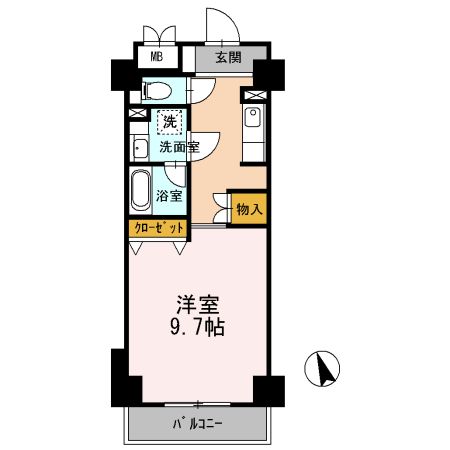 広島市東区牛田新町のマンションの間取り