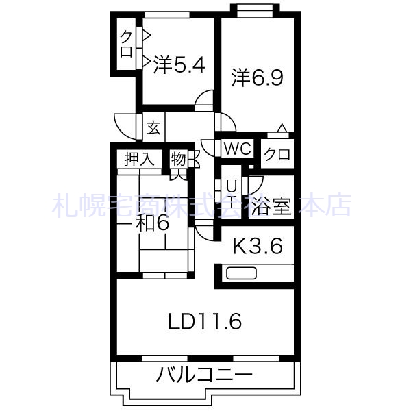 アイビーハイム藻岩の間取り