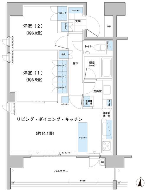 ガーデニエール砧レジデンスの間取り