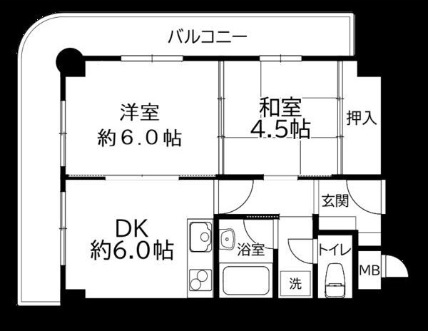 西宮市甲子園口北町のマンションの間取り