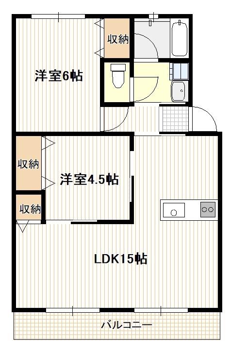 広島市佐伯区五日市町大字美鈴園のアパートの間取り