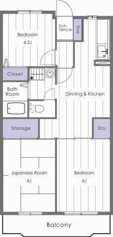 東松山市本町のマンションの間取り